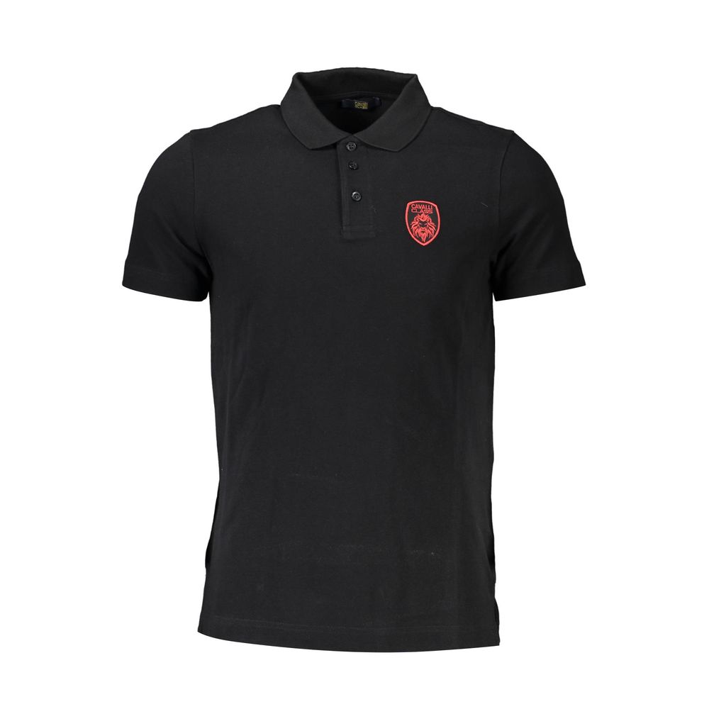 Cavalli Class Black Bomuld Polo Shirt til mænd