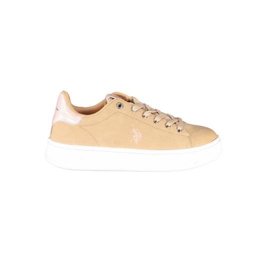 US POLO ASSN. Beige polyester sneaker til kvinder