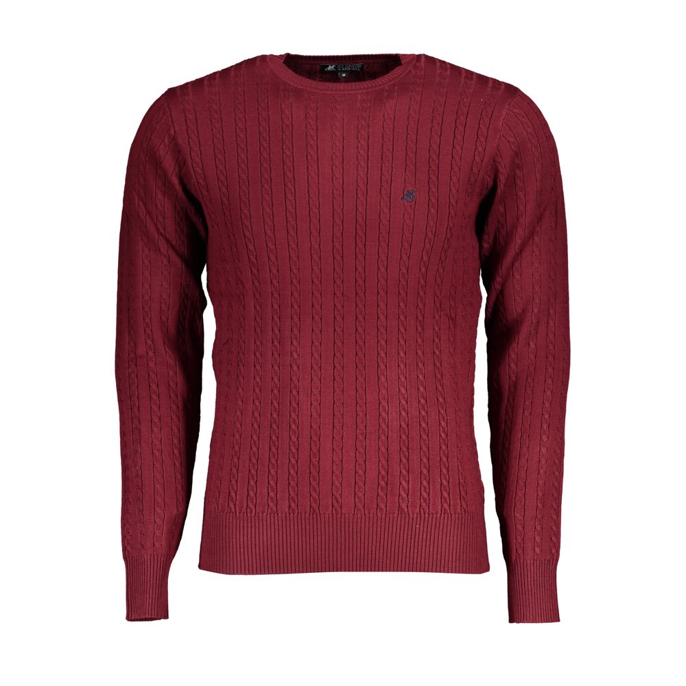 US Grand Polo Chic Pink Broderet Sweater med rund hals