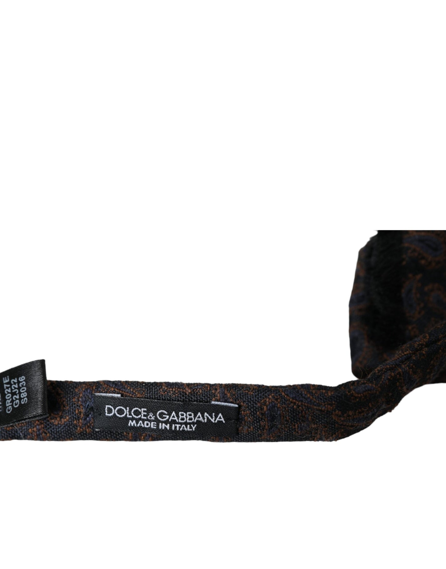 Dolce &amp; Gabbana Brown Fantasy Silke Wool justerbar hals mænd butterfly