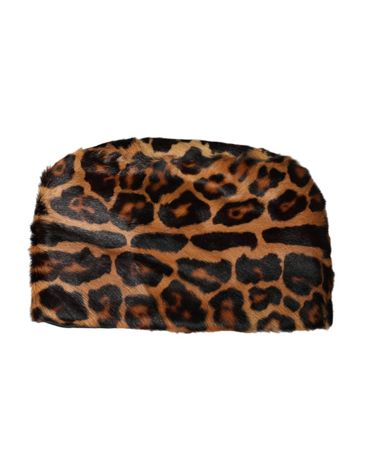 Dolce &amp; Gabbana Brun Leopard Pels Dame Bucket Hat