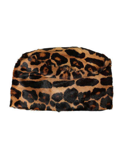 Dolce &amp; Gabbana Brun Leopard Pels Dame Bucket Hat