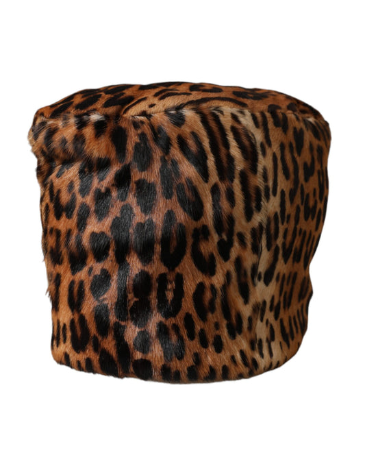 Dolce &amp; Gabbana Brun Leopard Pels Dame Bucket Hat