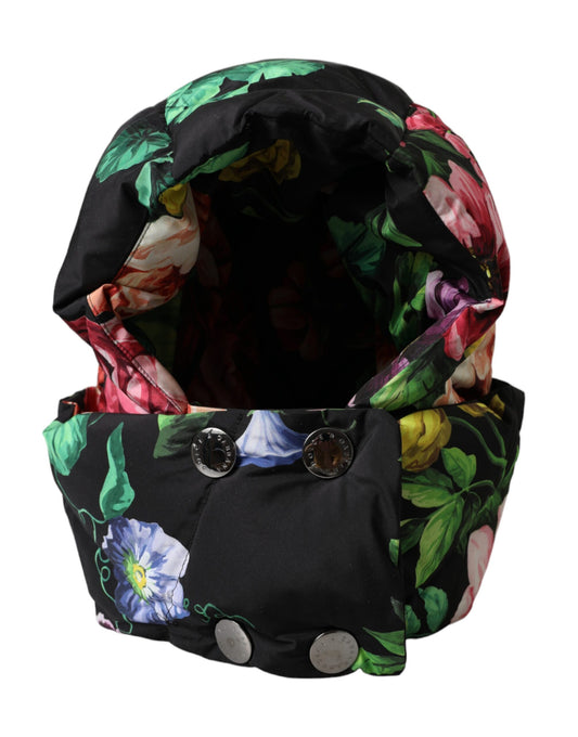 Dolce &amp; Gabbana sort blomsterprint hele hovedet wrap hat