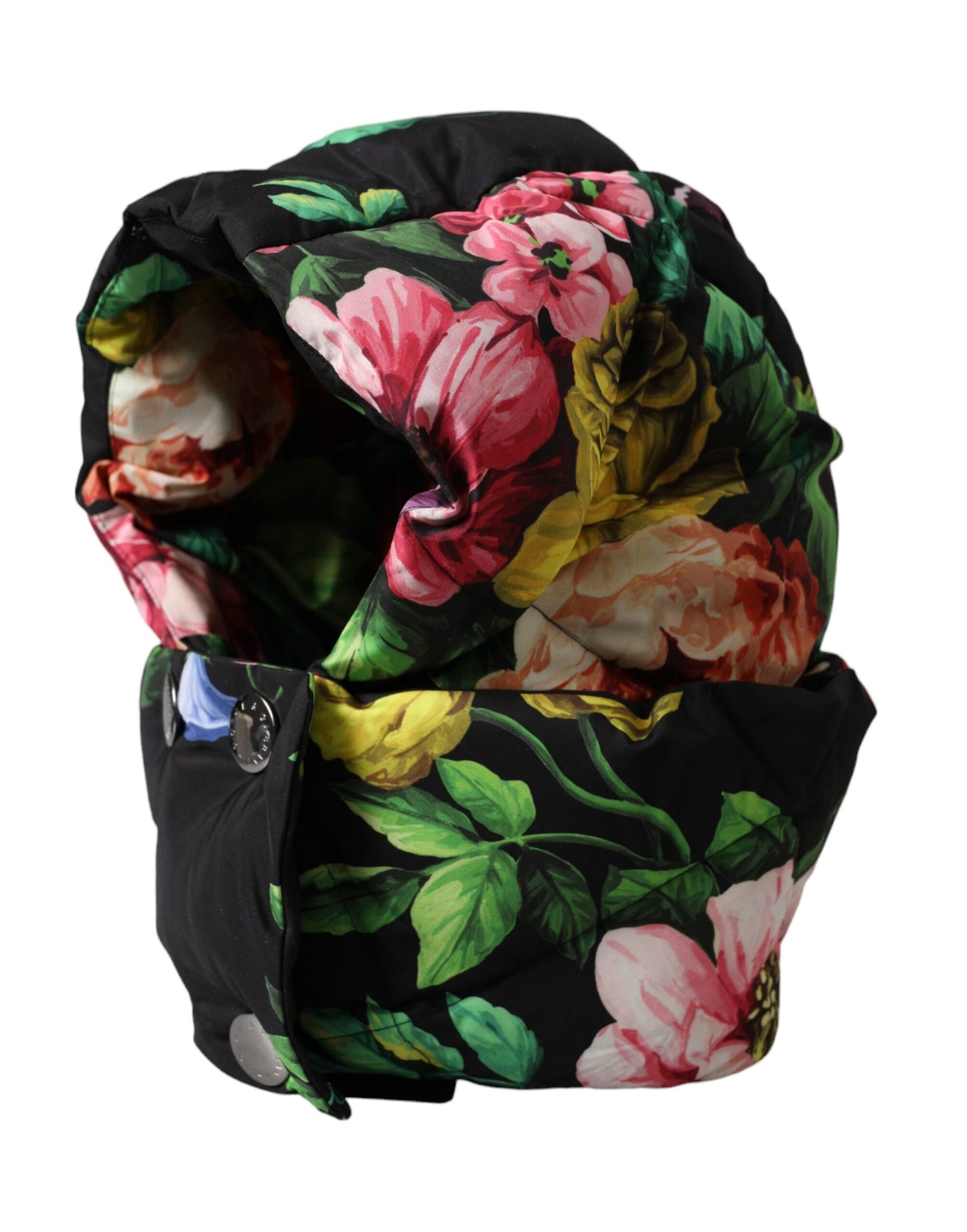 Dolce &amp; Gabbana sort blomsterprint hele hovedet wrap hat