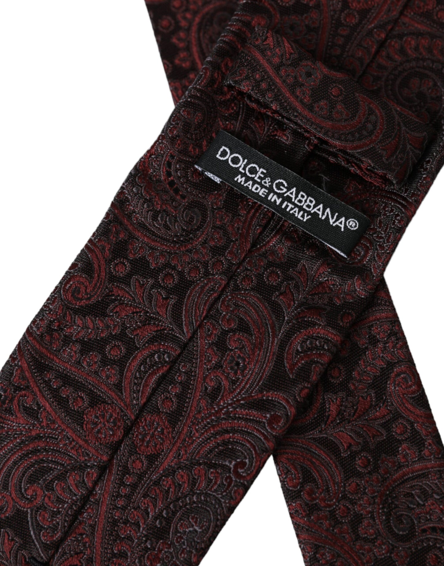 Dolce &amp; Gabbana Bordeaux mønstret silke justerbart slips til mænd