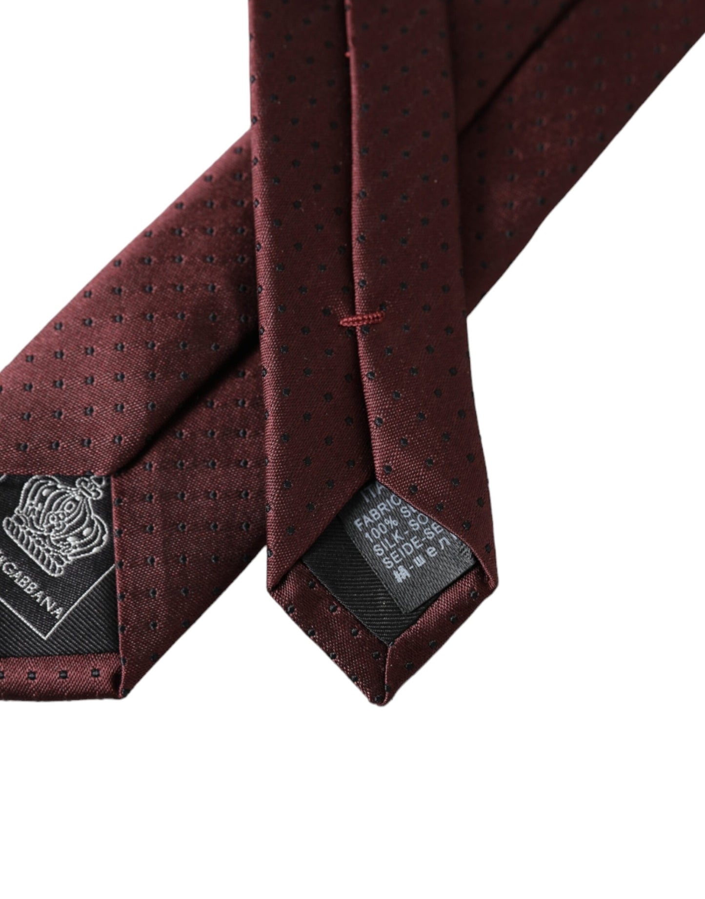 Dolce &amp; Gabbana Maroon Dotted 100% Silke Justerbar Slips til mænd