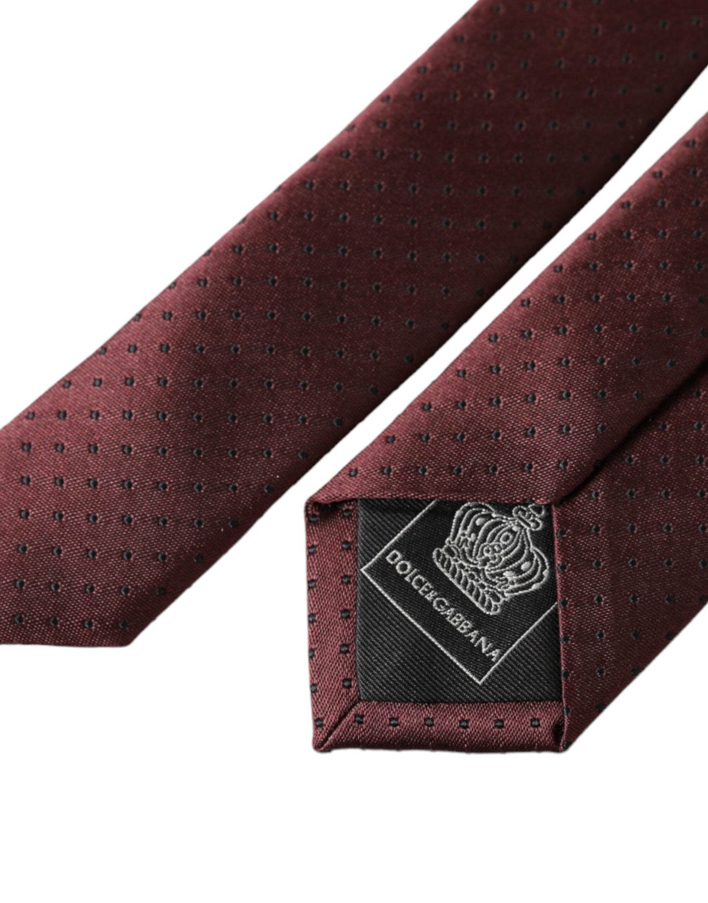 Dolce &amp; Gabbana Maroon Dotted 100% Silke Justerbar Slips til mænd