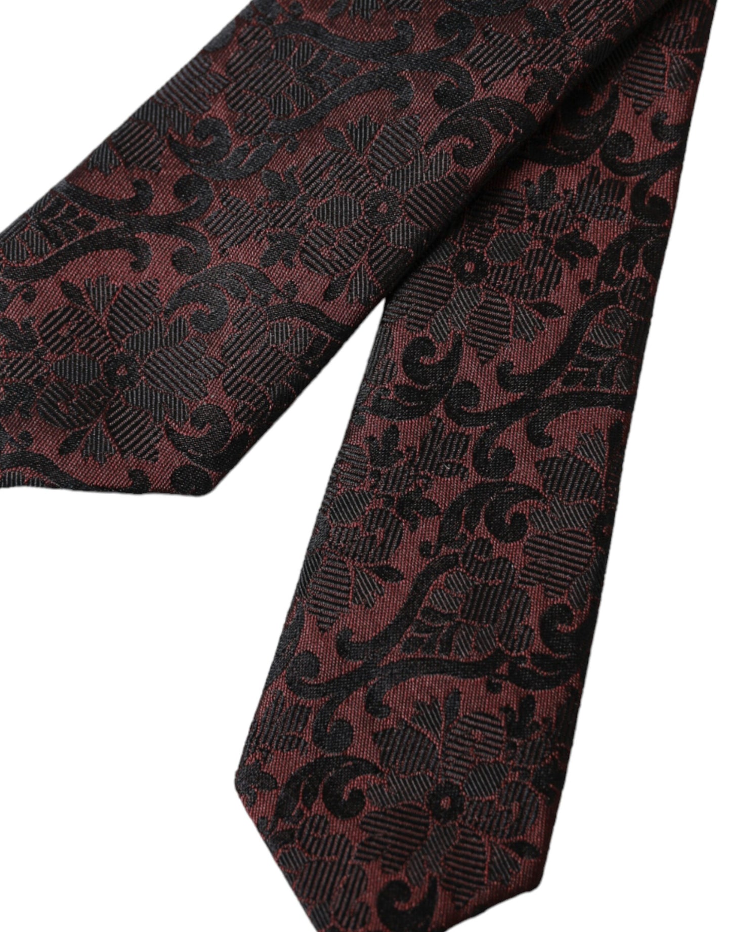 Dolce &amp; Gabbana Maroon Floral Fantasy Silk Justerbar Slips til mænd