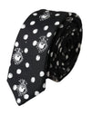 Dolce & Gabbana Sort Hjerte Polka Dot Justerbar Slips