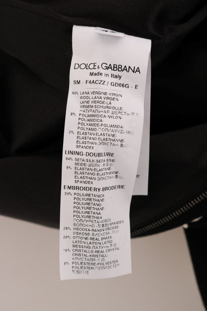 Dolce &amp; Gabbana Sort/Hvid Blomster Barok Krystal Pencil Skirt