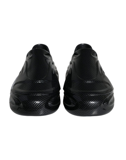 Dolce &amp; Gabbana Sorte Foiled Rubber Toy Low Top Herre Sneakers Sko