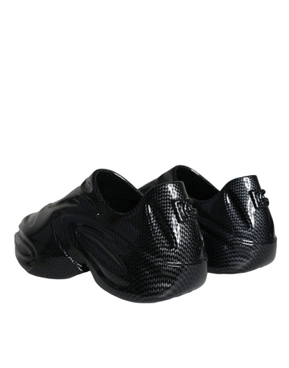 Dolce &amp; Gabbana Sorte Foiled Rubber Toy Low Top Herre Sneakers Sko
