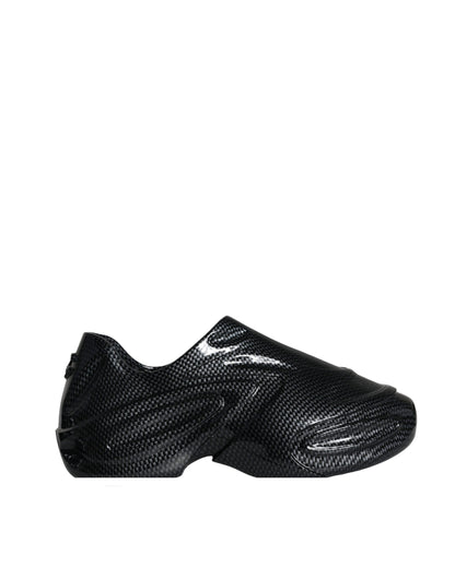 Dolce &amp; Gabbana Sorte Foiled Rubber Toy Low Top Herre Sneakers Sko