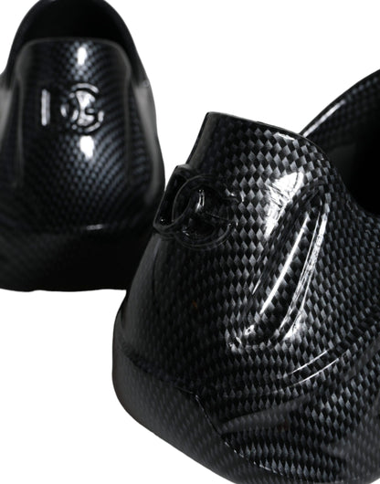 Dolce &amp; Gabbana Sorte Foiled Rubber Toy Low Top Herre Sneakers Sko