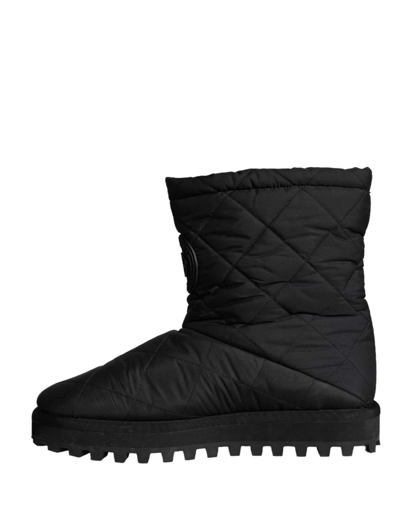 Dolce &amp; Gabbana Sort nylon polstret Mid Calf Mænd Støvler Sko