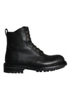 Dolce & Gabbana Sorte Snøre Støvler Mid Calf Boots Herresko