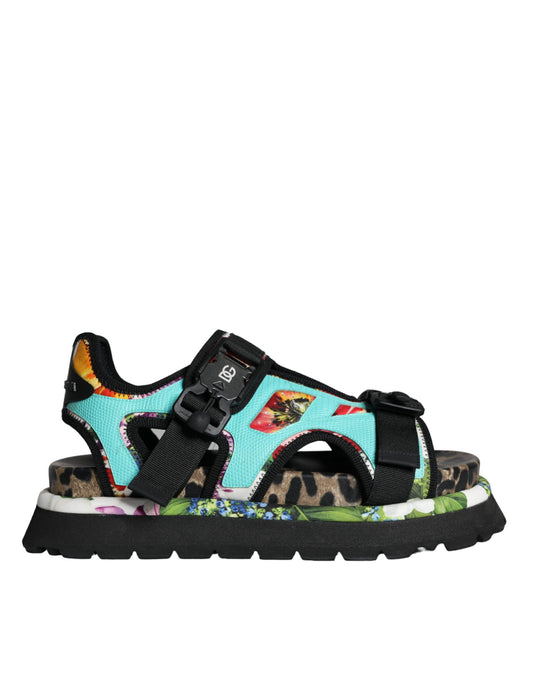 Dolce &amp; Gabbana Multicolor Patchwork Slides Sandaler Herresko