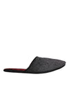 Dolce & Gabbana Sort imiteret Pels Slides Hjemmesko Slip On Shoes