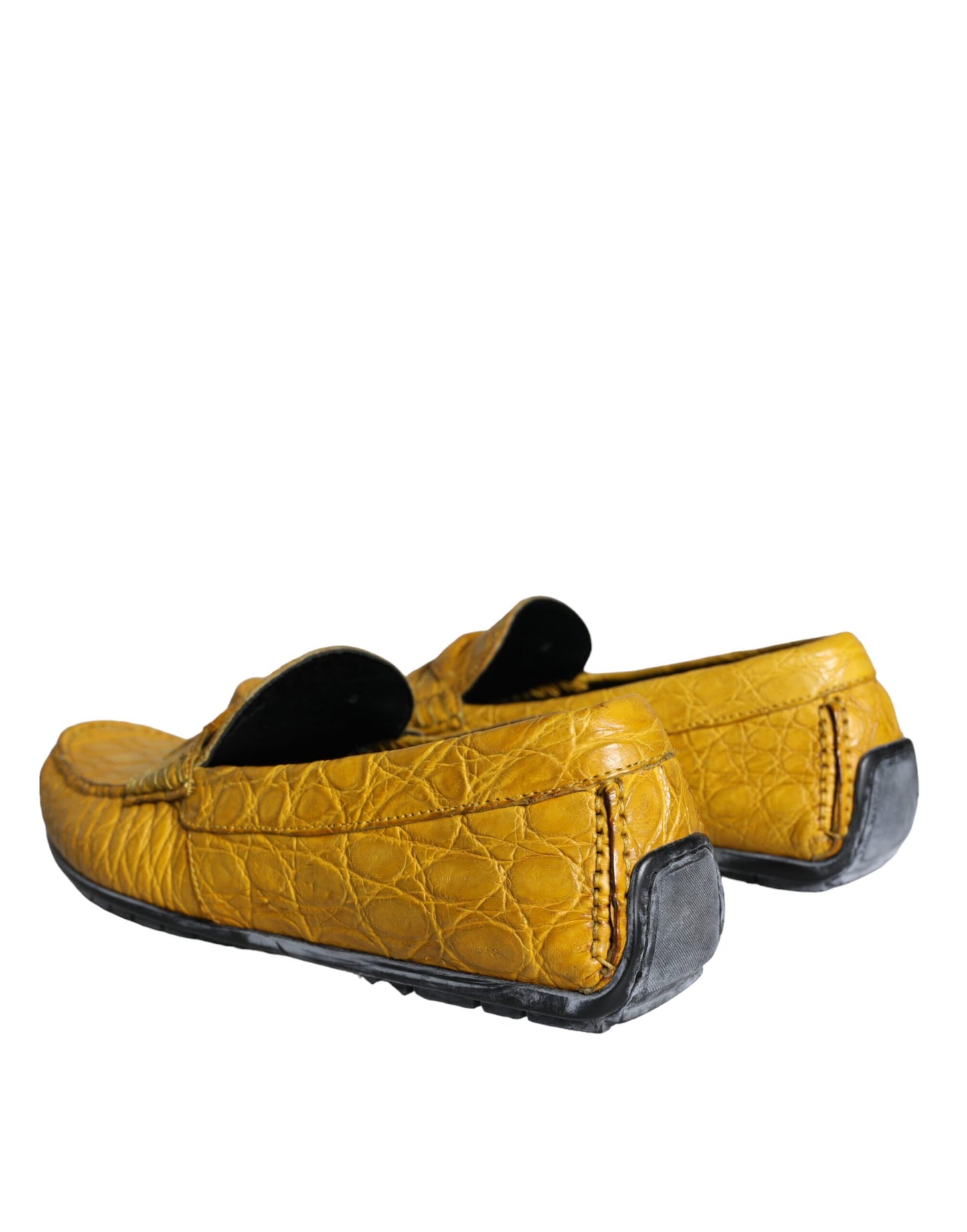 Dolce &amp; Gabbana Gule Læder Slip Mocassin Loafers Sko