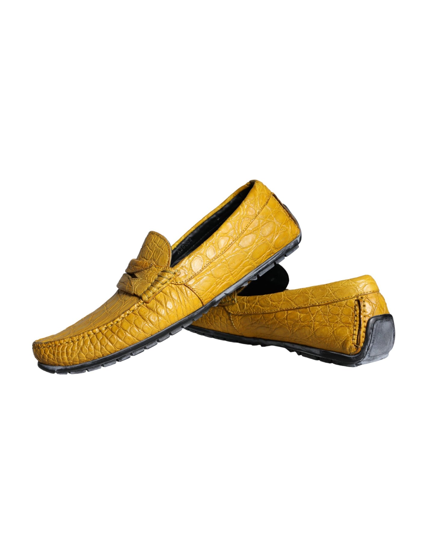 Dolce &amp; Gabbana Gule Læder Slip Mocassin Loafers Sko