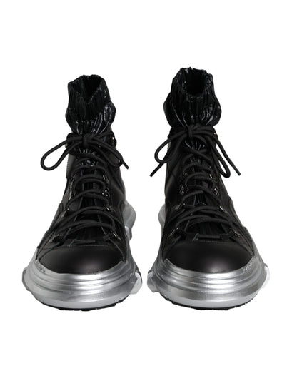 Dolce &amp; Gabbana Sorte Nylon Galileo High Top Sneakers Sko