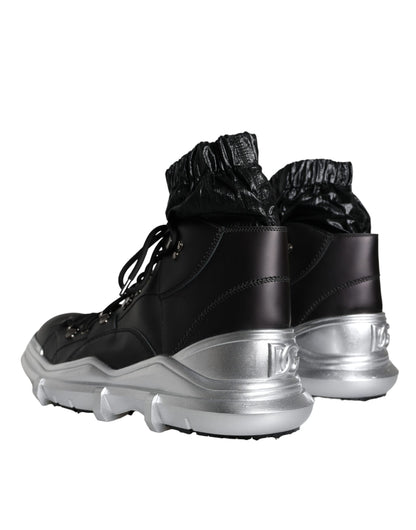 Dolce &amp; Gabbana Sorte Nylon Galileo High Top Sneakers Sko