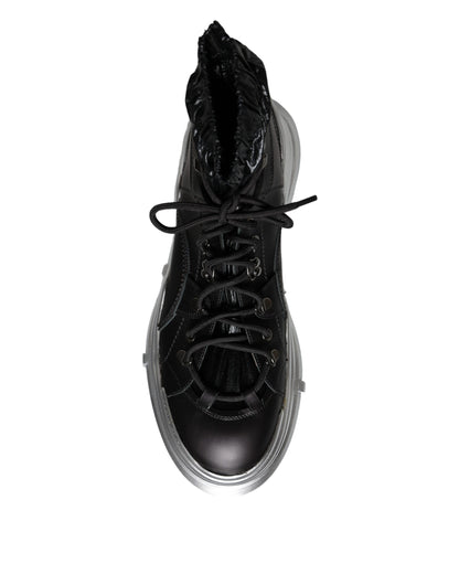 Dolce &amp; Gabbana Sorte Nylon Galileo High Top Sneakers Sko