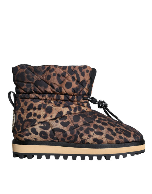 Dolce &amp; Gabbana brune leopard-ankelstøvler, polstrede sko