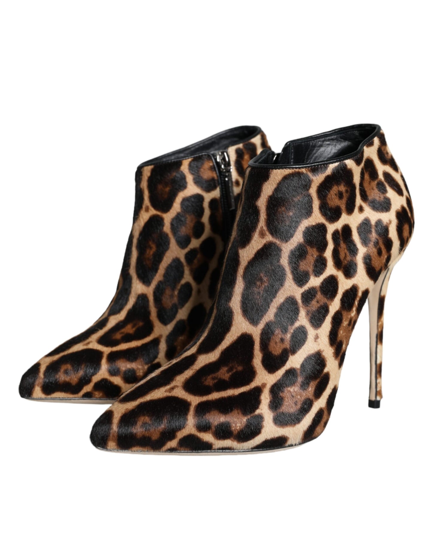 Dolce &amp; Gabbana Brune Leopard Kalveskinds Ankelstøvler Sko