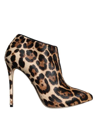 Dolce &amp; Gabbana Brune Leopard Kalveskinds Ankelstøvler Sko