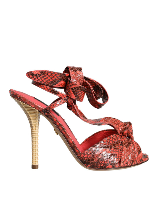 Dolce &amp; Gabbana Koral Eksotiske Læder Sandaler Sko