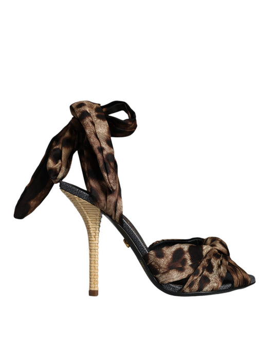 Dolce &amp; Gabbana Brune Leopard Keira Hæle Sandaler Sko