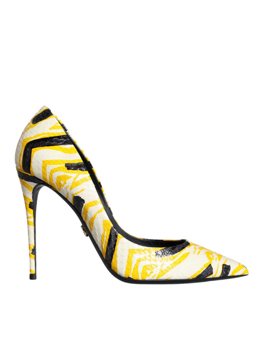 Dolce &amp; Gabbana Flerfarvede Stribede Læder Højhælede Pumps Sko