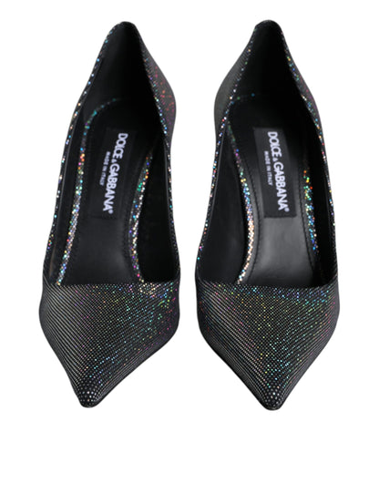 Dolce &amp; Gabbana Flerfarvede Strass Læder Hæle Pumps Sko