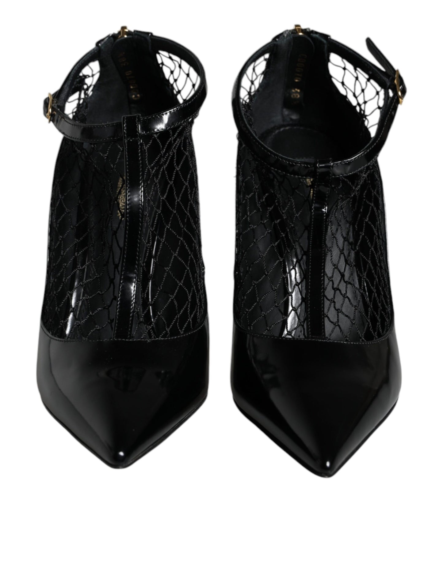 Dolce &amp; Gabbana Sorte Mesh Laklæder Pumps Sko