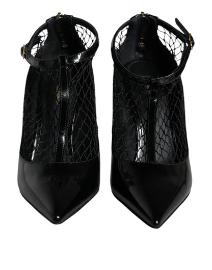 Dolce &amp; Gabbana Sorte Mesh Laklæder Pumps Sko