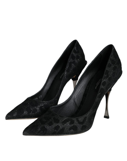 Dolce &amp; Gabbana Sorte Leopard Lurex Højhælede Pumps Sko