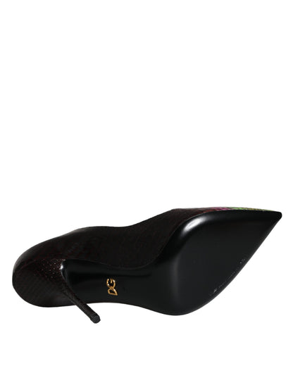 Dolce &amp; Gabbana Flerfarvede Eksotisk Læder Hæle Pumps Sko