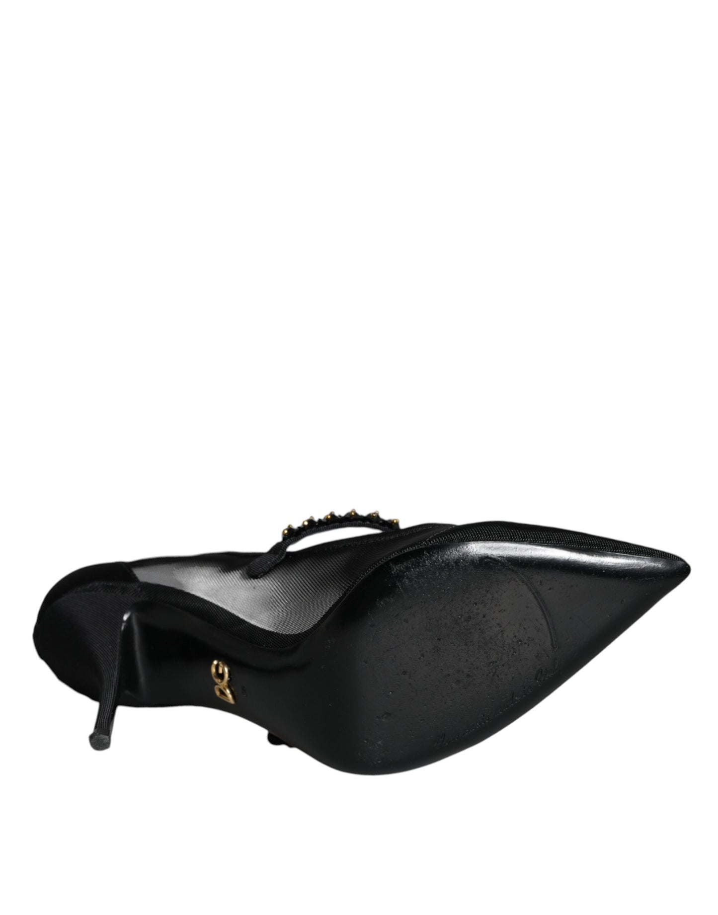 Dolce &amp; Gabbana Sorte Mesh Mary Jane Krystalhæl Pumps Sko