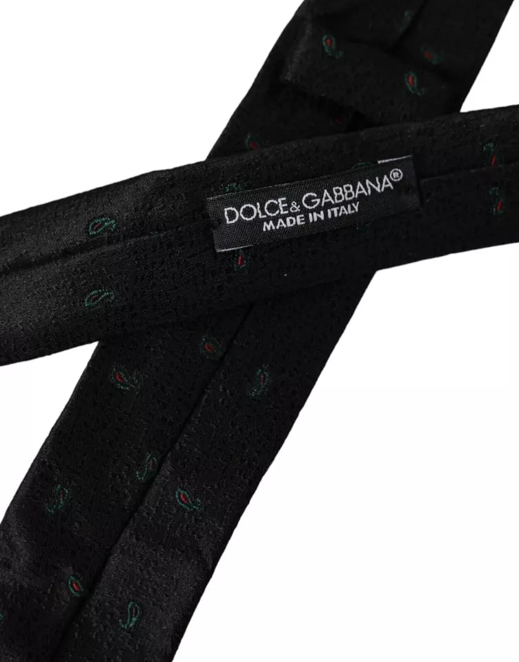 Dolce &amp; Gabbana Black Fantasy 100% Silke Justerbar Slips til mænd