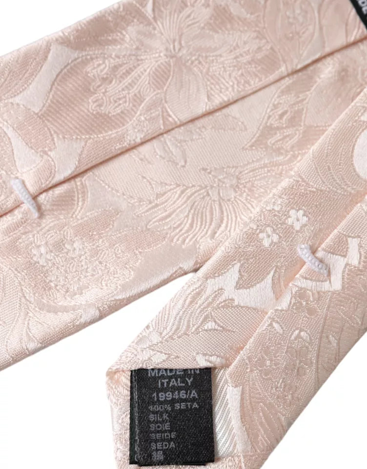 Dolce &amp; Gabbana Off White Floral Brocade Silke Justerbar Slips til mænd