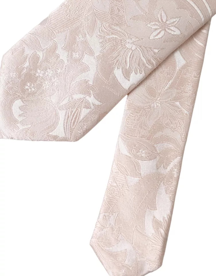 Dolce &amp; Gabbana Off White Floral Brocade Silke Justerbar Slips til mænd