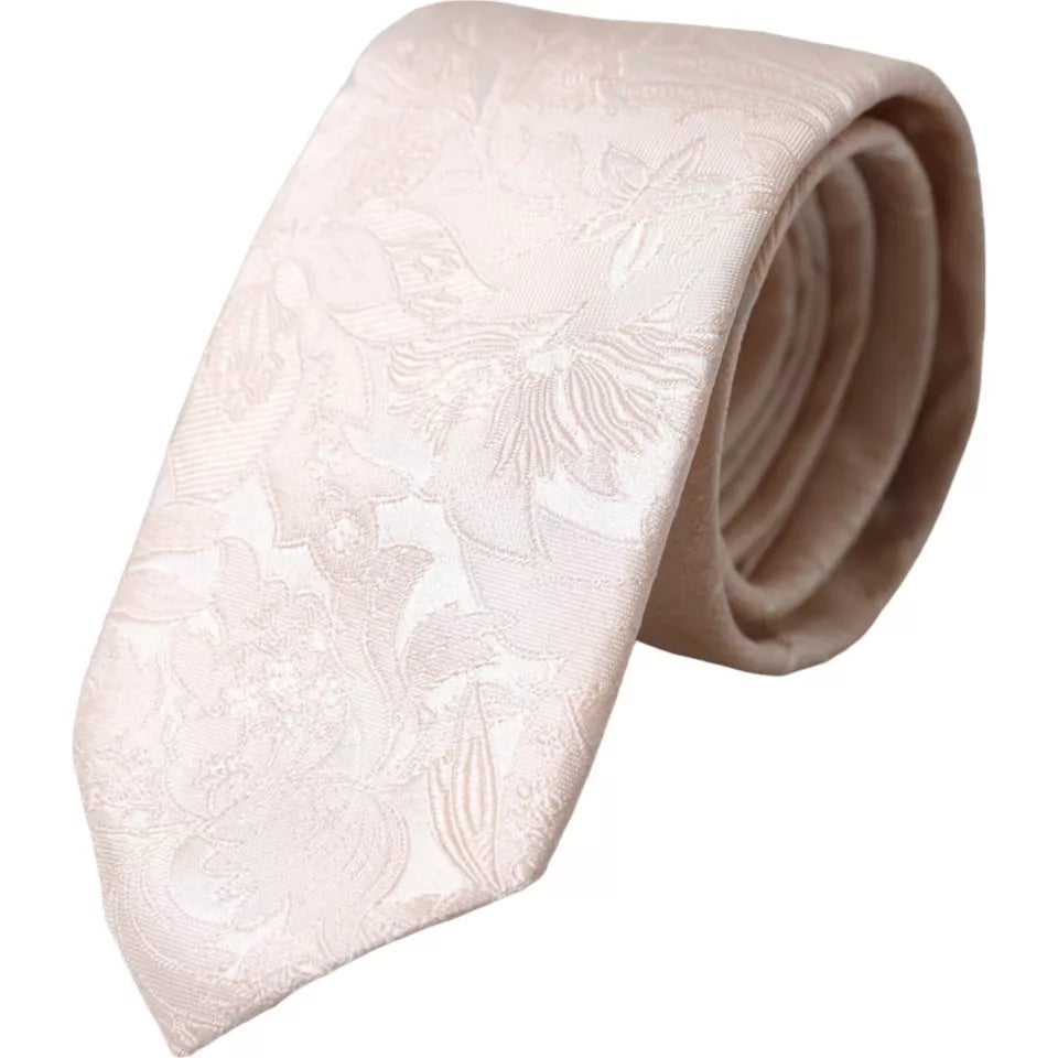 Dolce &amp; Gabbana Off White Floral Brocade Silke Justerbar Slips til mænd