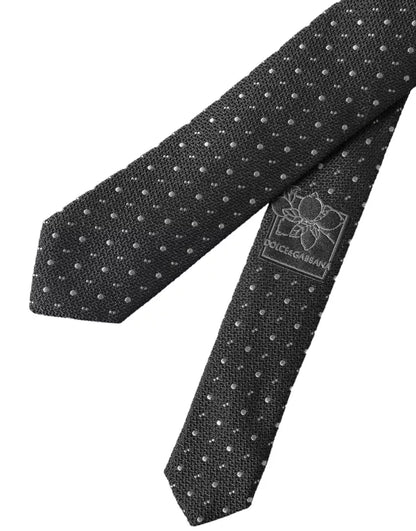 Dolce &amp; Gabbana Sort Polka Dot Silk Justerbar Slips til mænd