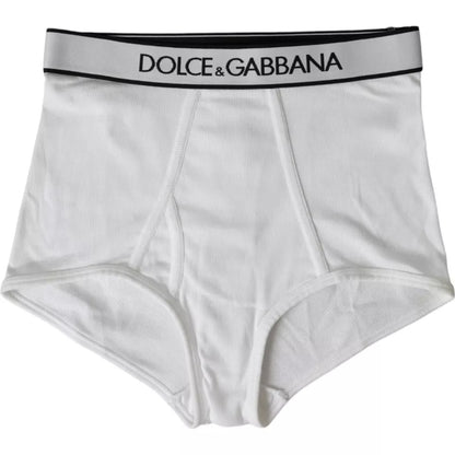 Dolce &amp; Gabbana Hvidt Bomulds Stretch Undertøj med Logo og Branding
