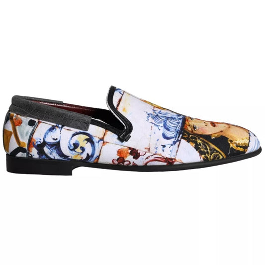 Dolce &amp; Gabbana Multicolor Madonna Majolica Amalfi Mænd Loafers Sko