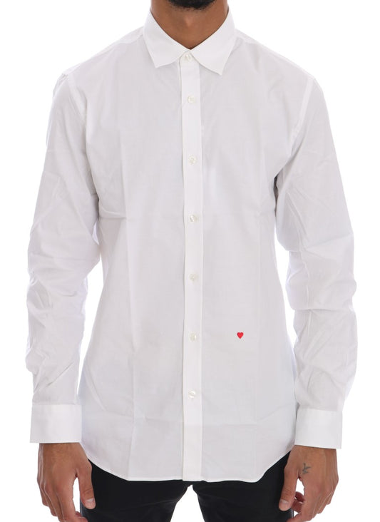 Moschino Elegant White Slim-Fit bomuldsskjorte