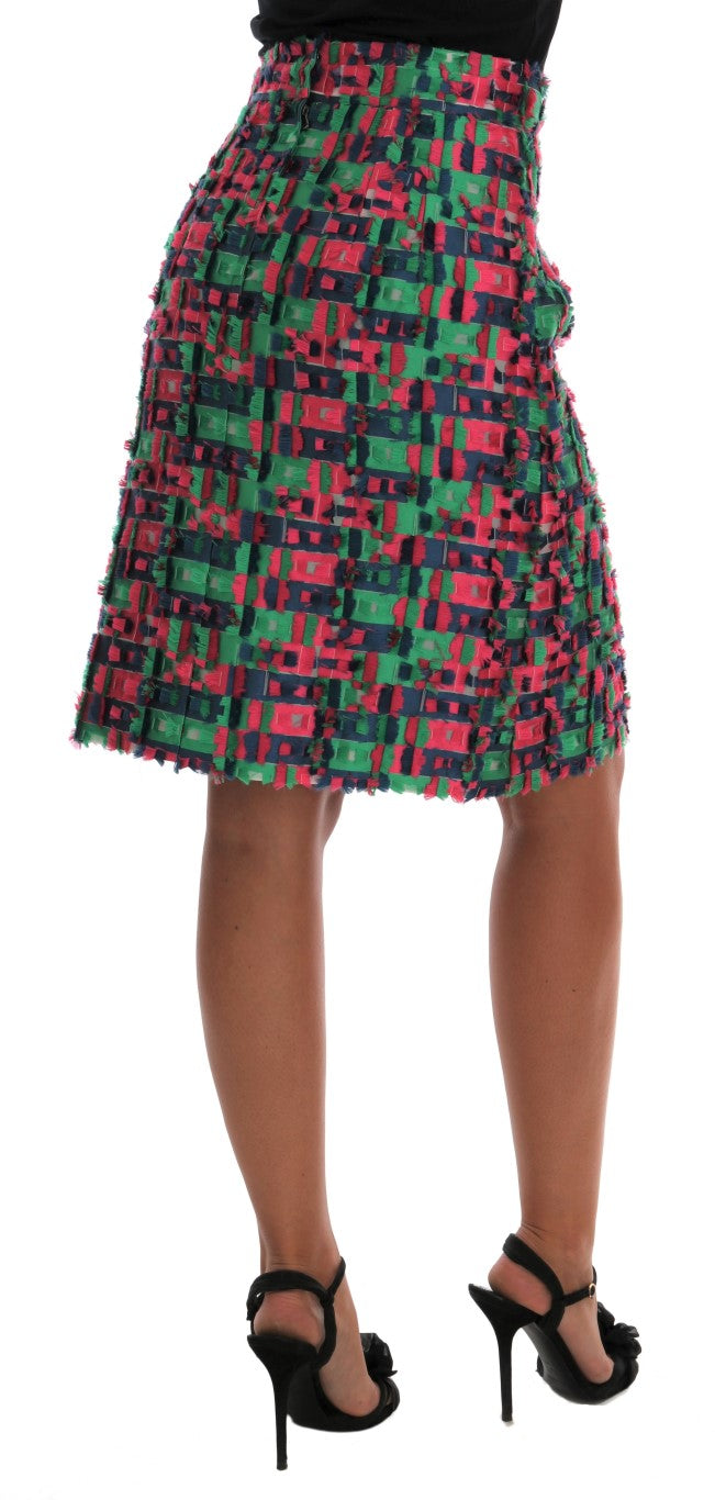 Dolce &amp; Gabbana Elegant Jacquard Højtaljet Blyantnederdel