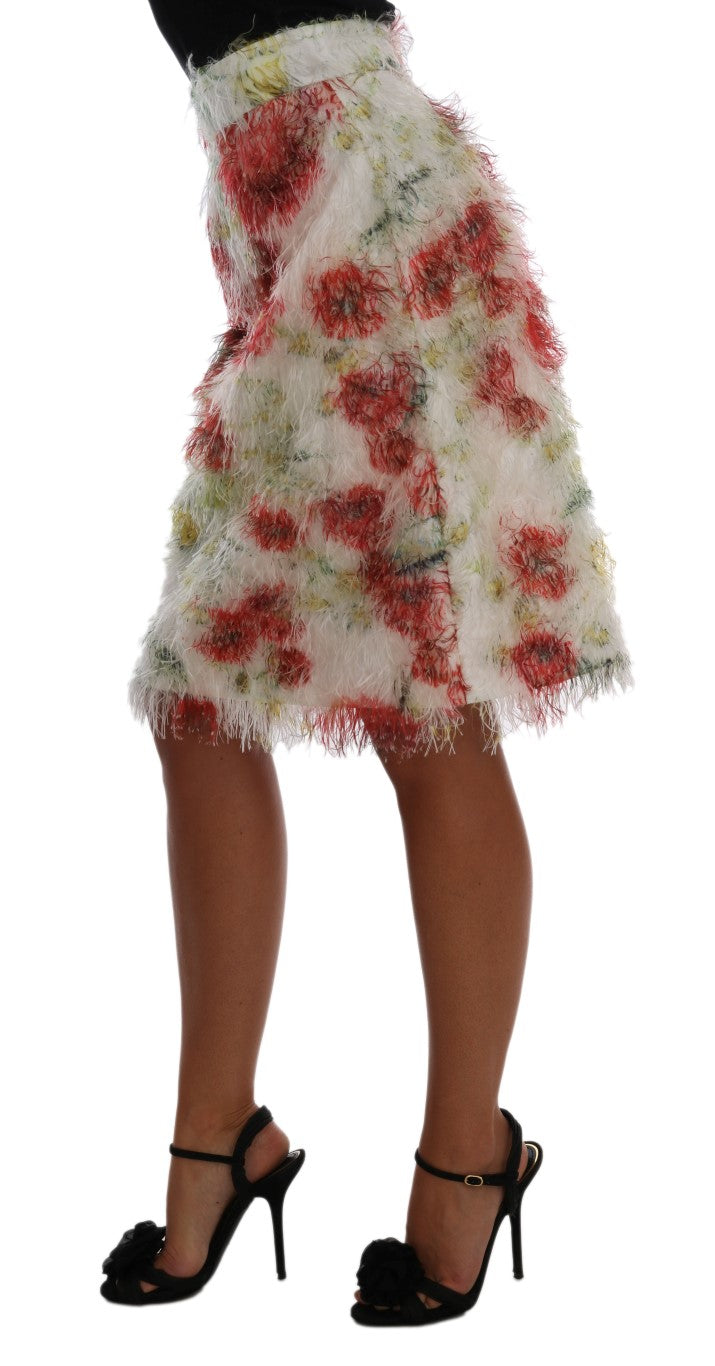 Dolce &amp; Gabbana Elegant Blomsterprintet Højtaljet Blyantnederdel